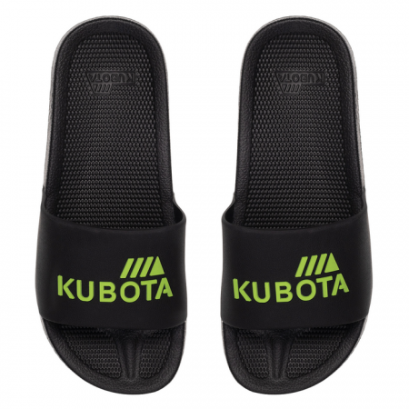Klapki basenowe męskie Basic KUBOTA Czarne z Zielonym Logo
