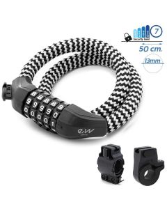 Zabezpiecznie antykradzieżowe spiralne 50 cm na szyfr EWLK025 - White