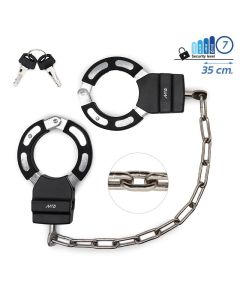 Zabezpiecznie antykradzieżowe kajdankowe 35 cm na zamek + 2 klucze EWLK019