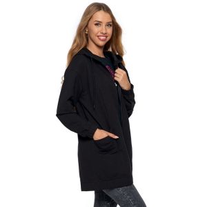 Bluza z kapturem damska długa MORAJ OBD3900-001 Black
