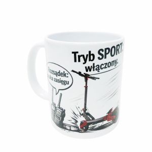 Kubek ceramiczny "Tryb SPORT: włączony. Rozsądek: szuka zasięgu."
