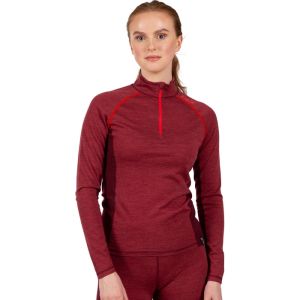 Koszulka termiczna damska 1/2-zip Merino GRETAL DLX TRESPASS Dark Hibiskus Marl